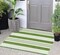 Green and White Front Door Mat Outdoor Rug 24'' x 35'' Striped Layered Door Mats Hand-Woven Washable Entryway Rug Indoor/Outdoor Small Area Rug for Front Porch/Laundry Room/Bathroom